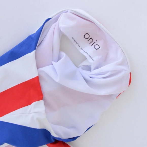 NWT Onia  Blue, Red & White Stripe One-Piece Bathing Suit Large - Picture 13 of 13